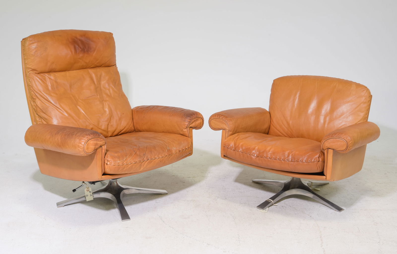 Two Danish Tan Leather Arm Chairs (1 of 5)