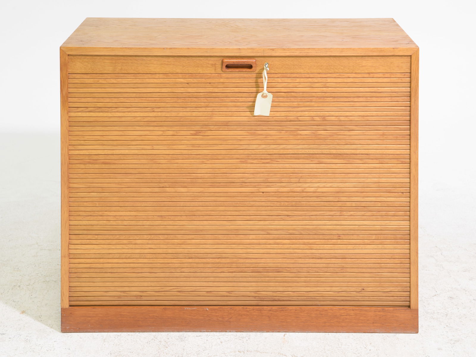 Danish Oak Tambour Door Record Cabinet (1 of 3)