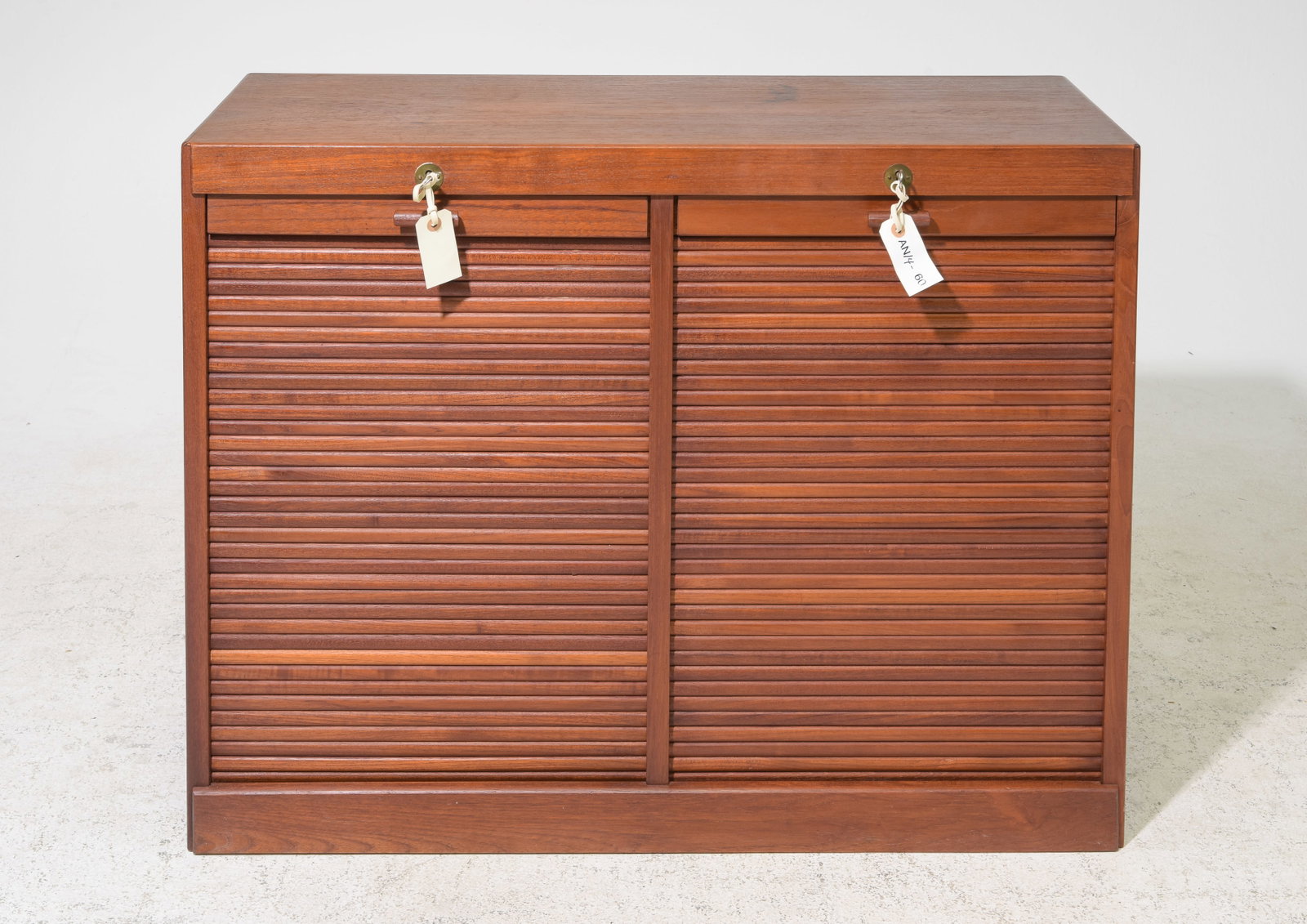 Danish Tambour Door File Cabinet: Danish Tambour Door File Cabinet - 29.5 in tall x 39 x 15.5