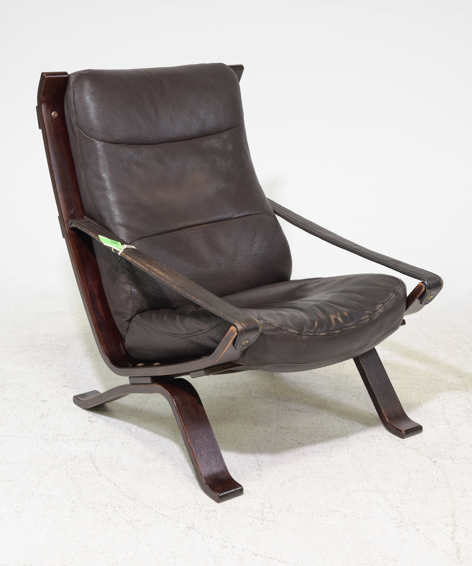 Danish Modern Dark Brown Leather Lounge Chair (1 of 5)