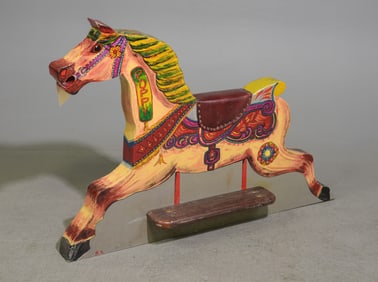 Vintage English Hand Painted Wood Horse
