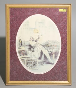 Framed Icart Print - "Bird Seller"