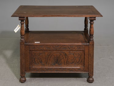 English Oak Monks Bench with Lift Seat