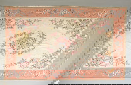 French Floral Aubusson Rug - 8'5 x 6'