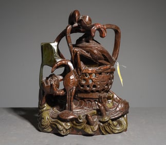 Chinese Hand Carved Boxwood Statue