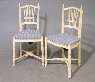Two Painted "Wheat" Back Dining Chairs