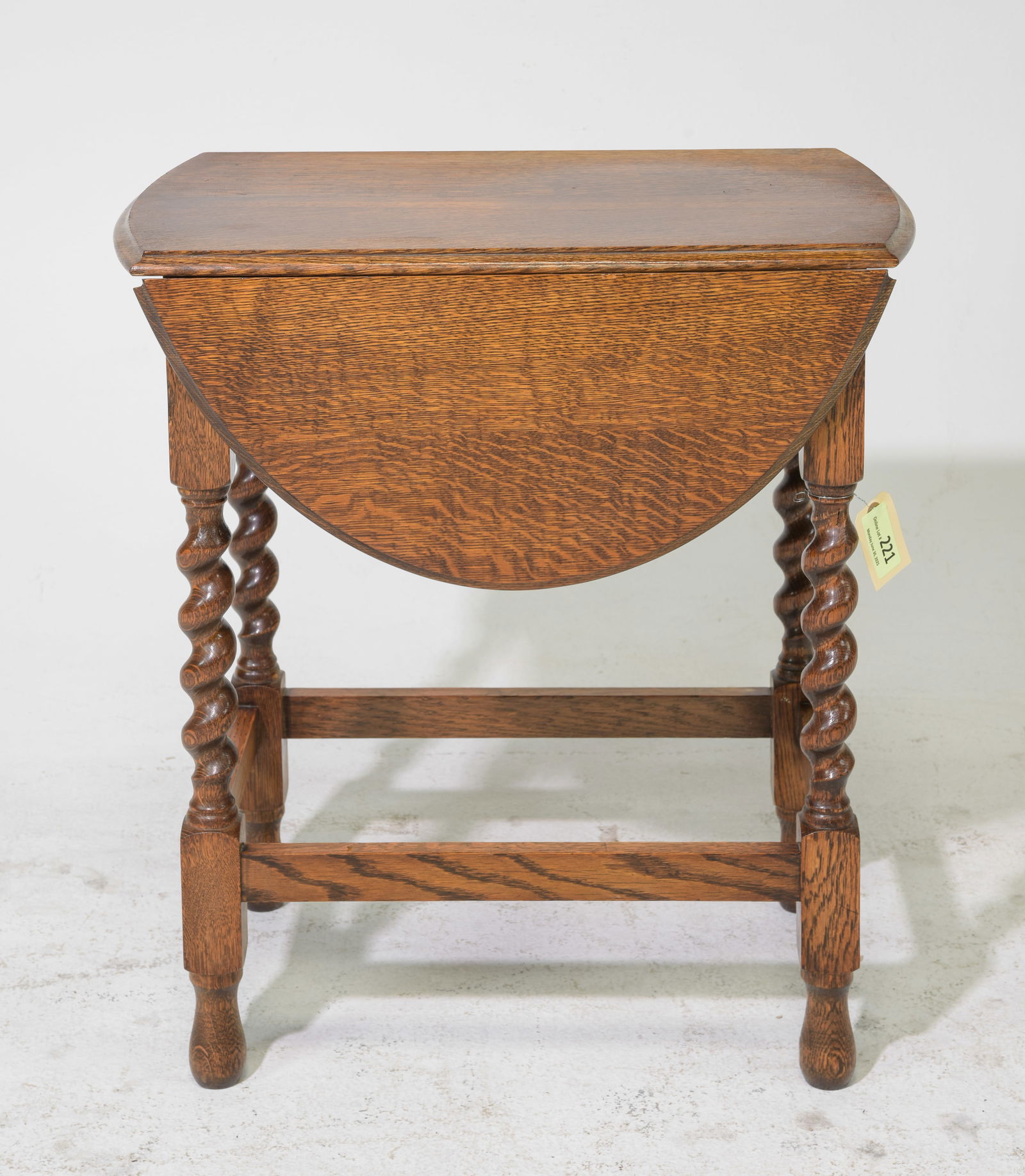 British Small Oak Barley Twist Drop Leaf Table (1 of 3)