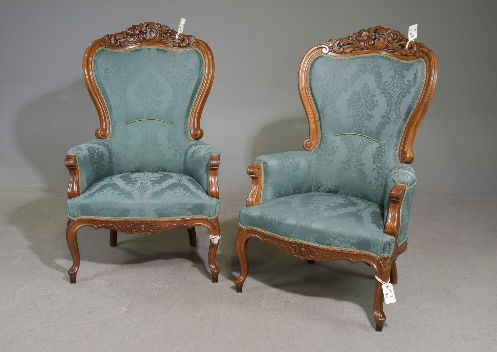 Pair Of Danish Green Upholstered Arm Chairs (1 of 4)