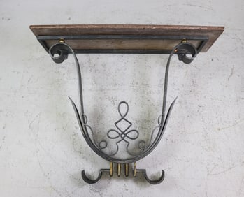 French Painted Iron Base Marble Top Console