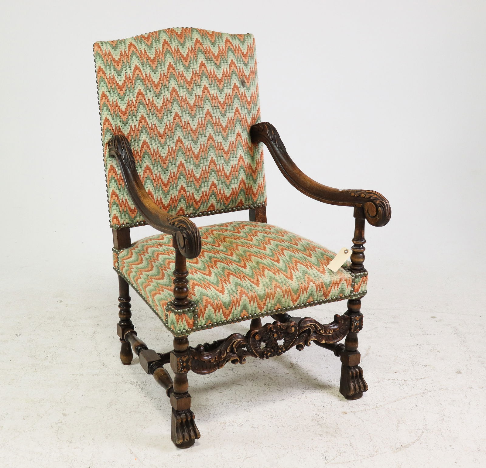 French Oak Upholstered Fireside Chair #2 (1 of 6)