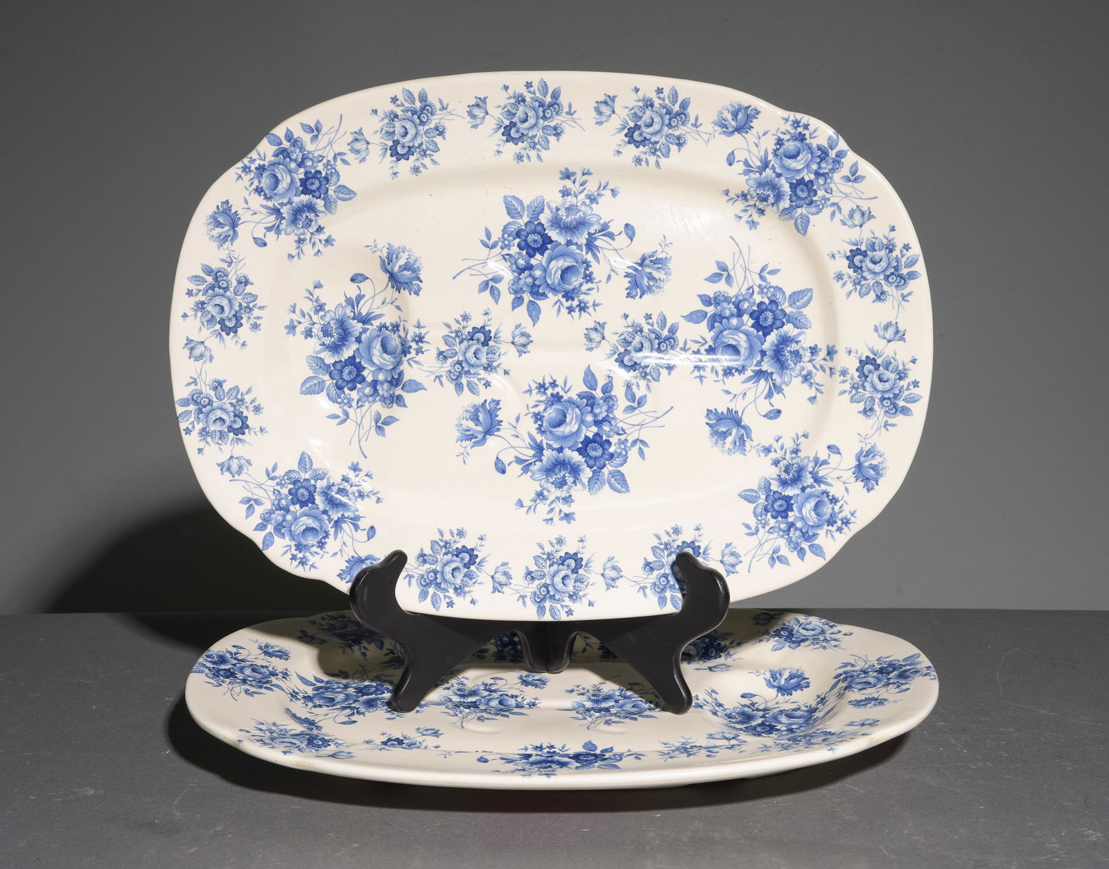 2 English Ironstone Blue & White Meat Platters (1 of 5)