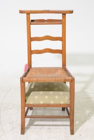 Napoleon III Style Kneeler / Rush Seat Prayer Chair