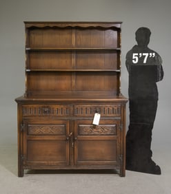 English Oak Plate Rack / Welch Dresser
