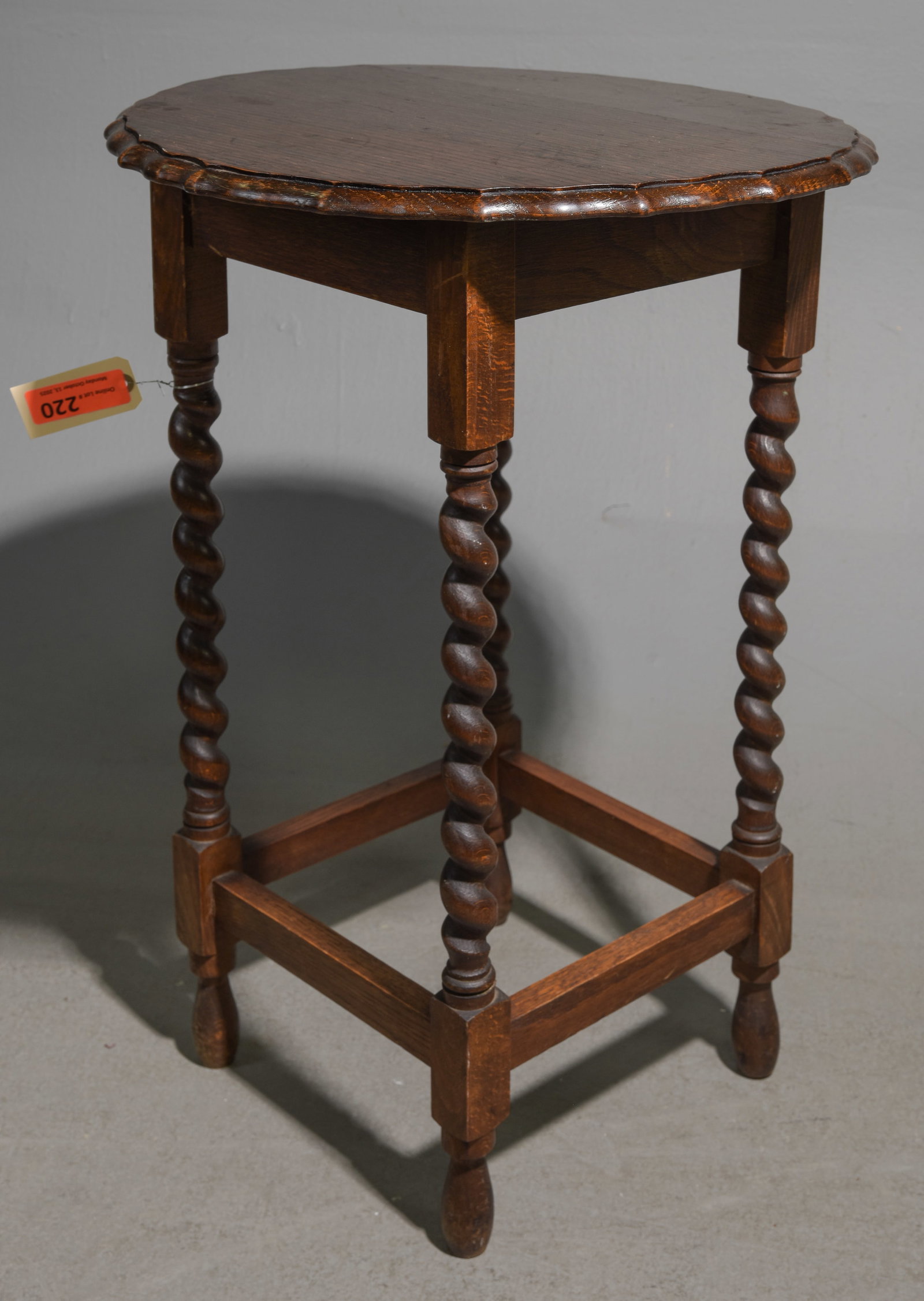 British Oak Barley Twist Occasional Table: British Oak Barley Twist Occasional Table - 28 in tall x 24 x 18