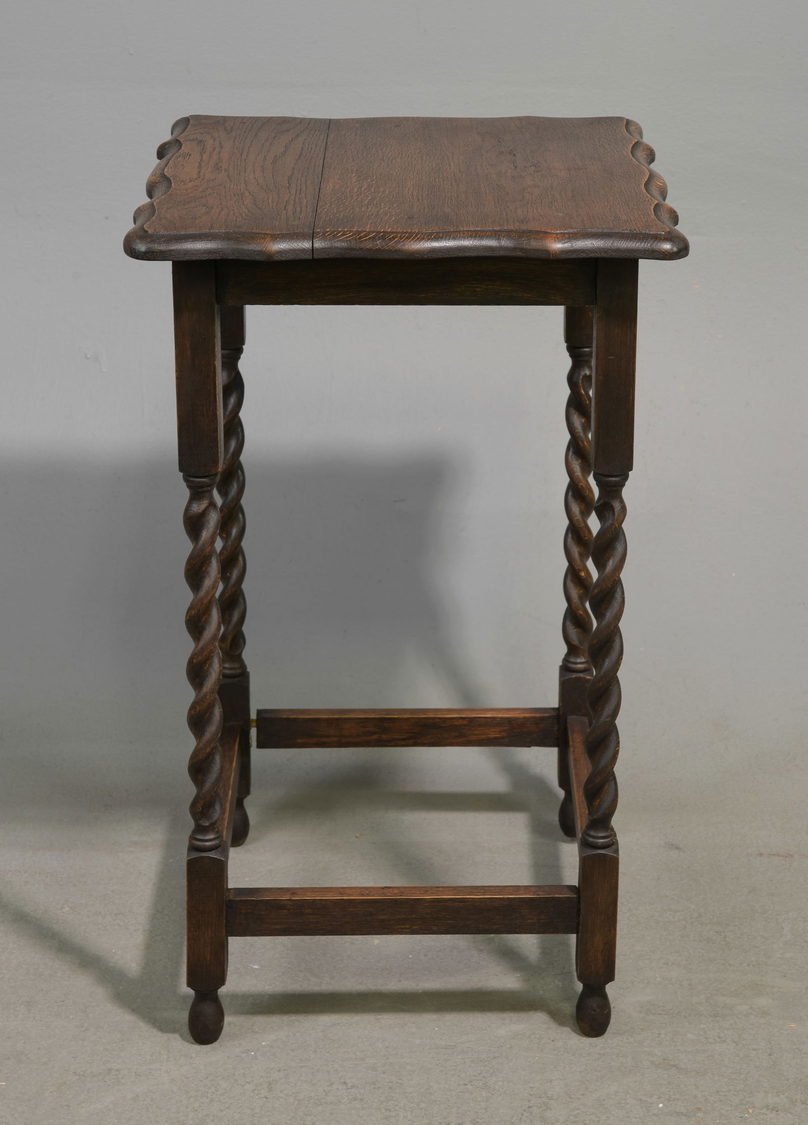 British Oak Barley Twist Occasional Table: British Oak Barley Twist Occasional Table - 29.5 in tall x 18 x 18