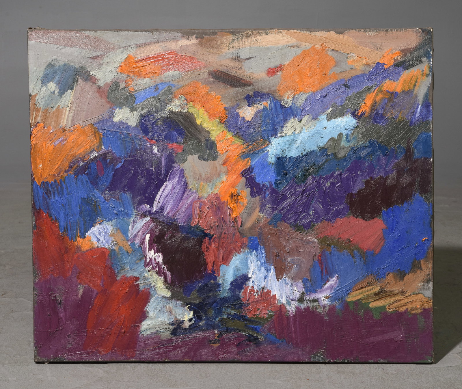 Unframed Abstract Oil / Acrylic On Canvas Art: Unframed Abstract Oil / Acrylic On Canvas Art - 25 in tall x 30 x 1