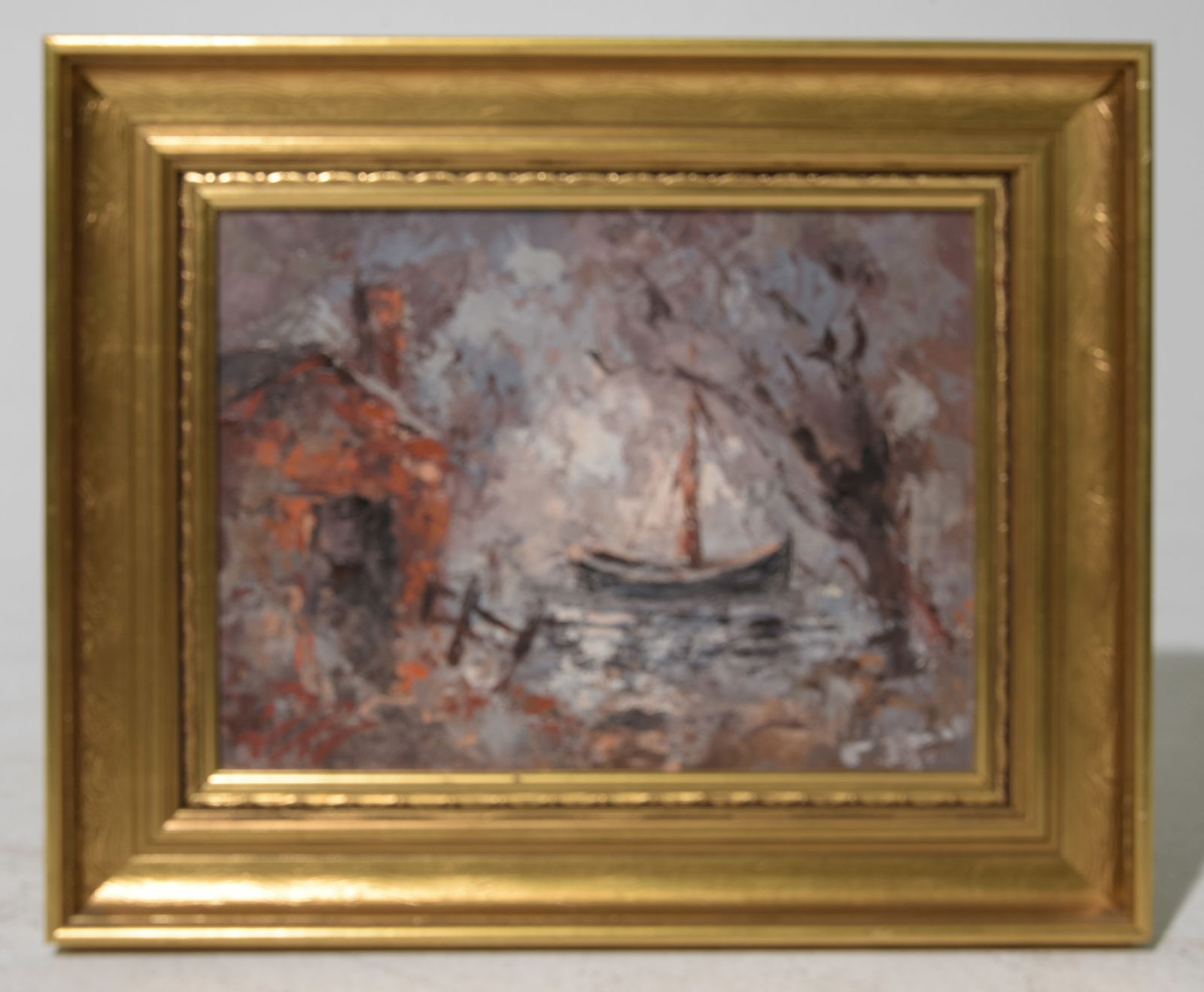 Danish Gold Framed Acrylic on Canvas (1 of 3)