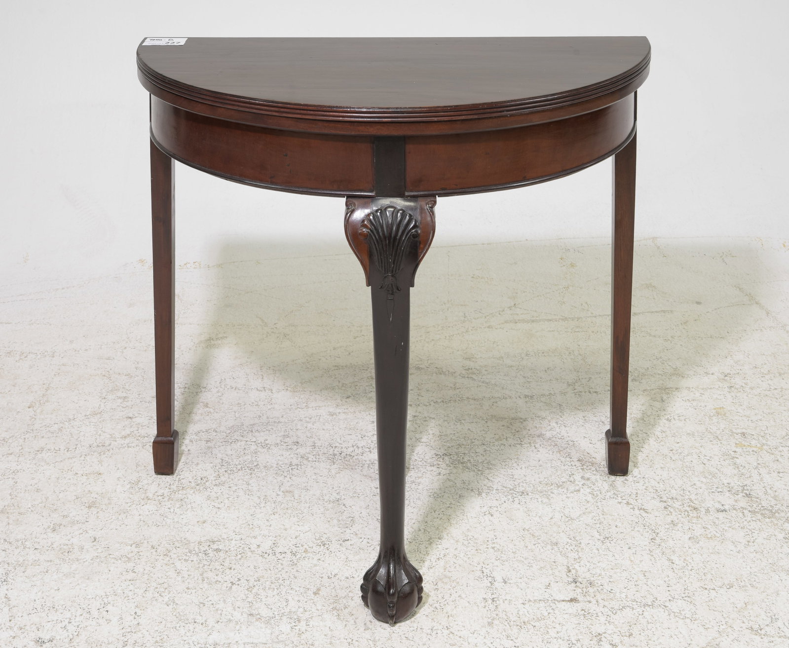 Mahogany Flip Top Ball & Claw Card Table: Mahogany Flip Top Ball & Claw Card Table - 29.5 in tall x 33 x 17 when closed