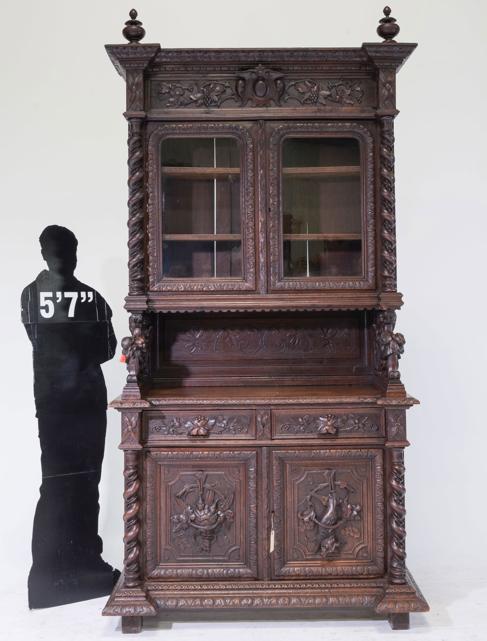 Louis XIII Style Carved Oak Double Buffet (1 of 7)