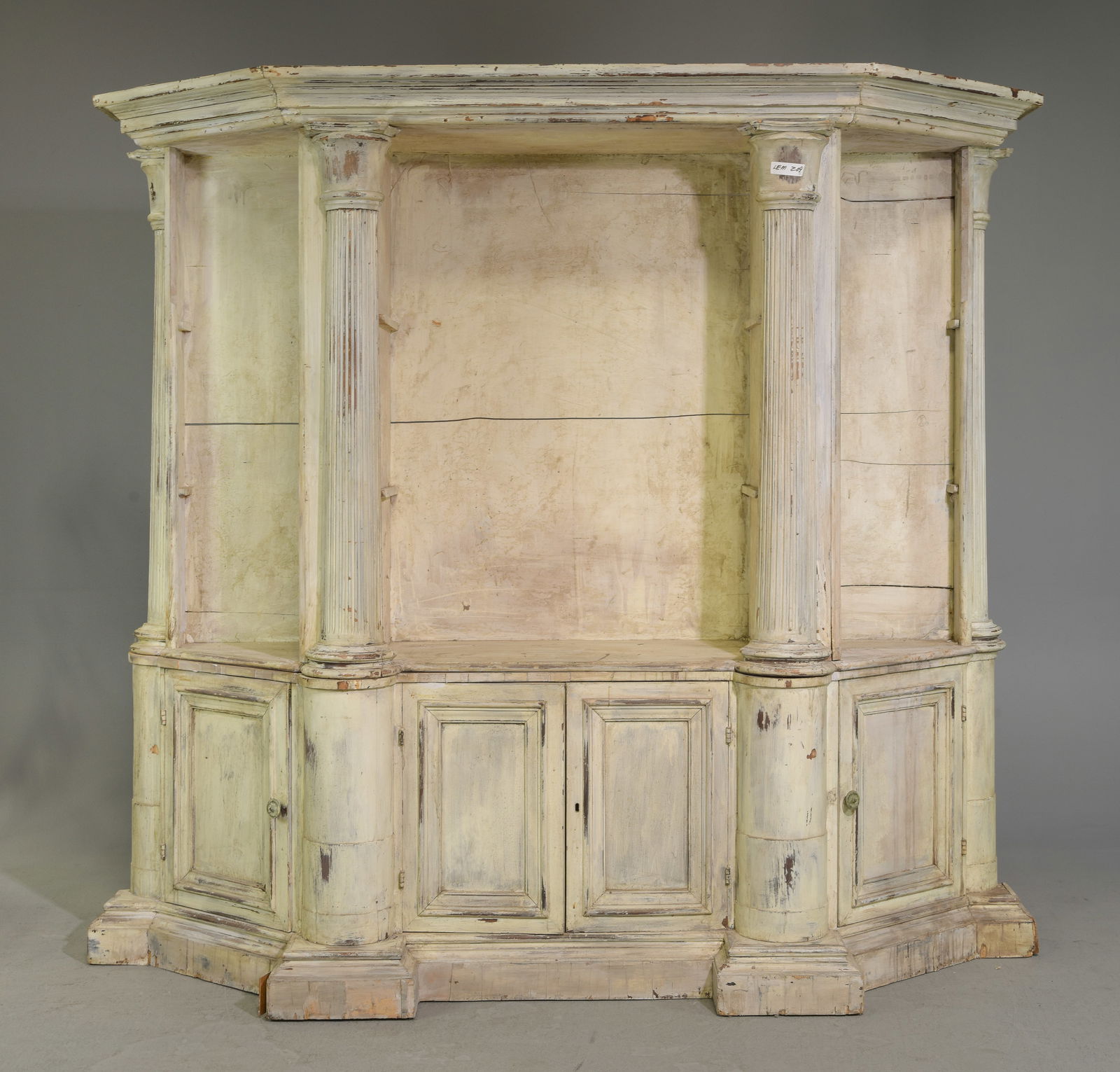 Continental Painted Open Bookshelf / Cupboard (1 of 3)