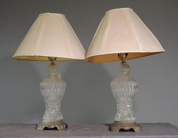 Pair of Glass Table Lamps