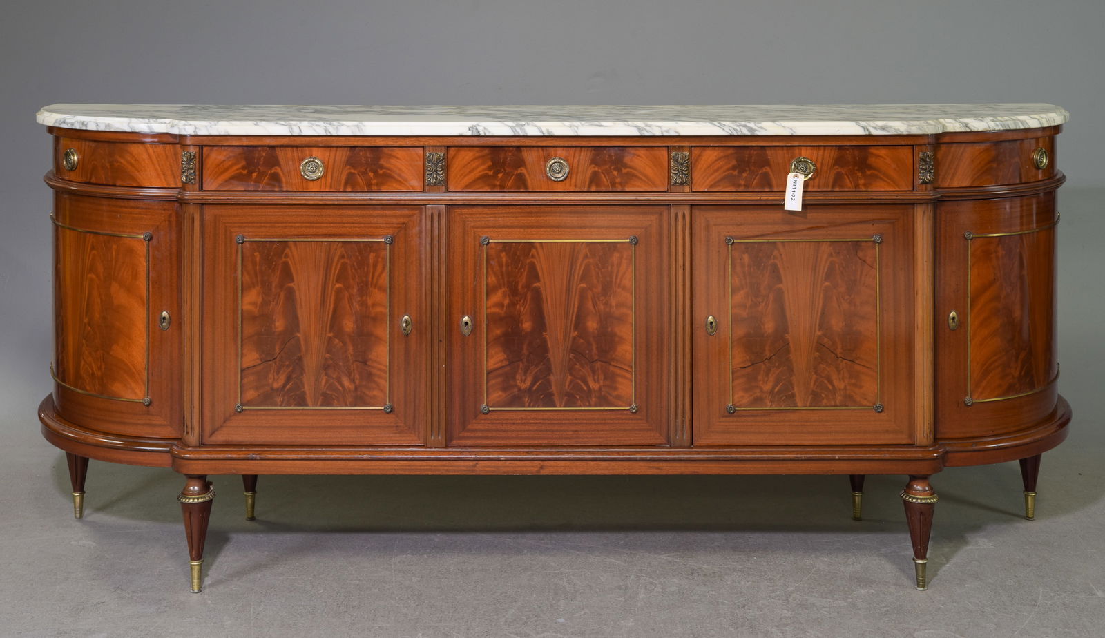 Louis XVI Style Marble Top Curved Sideboard (1 of 7)