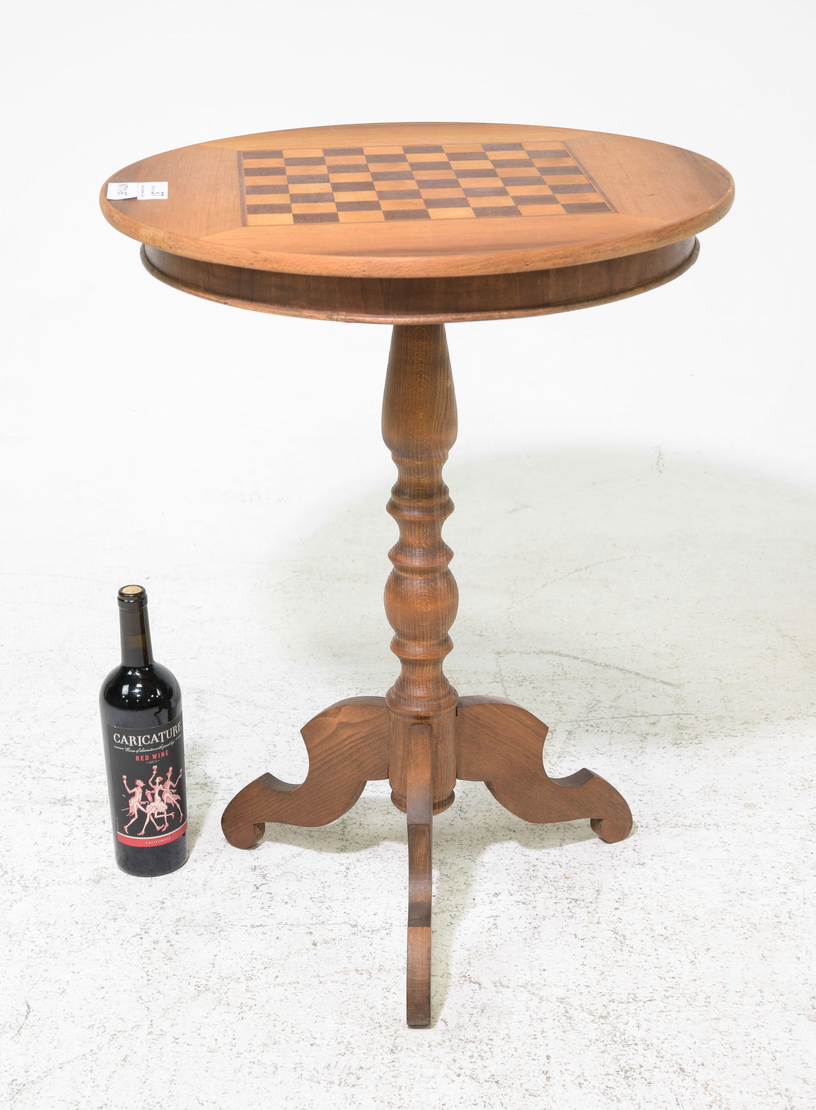 French Walnut Round Lamp / Game Table (1 of 2)