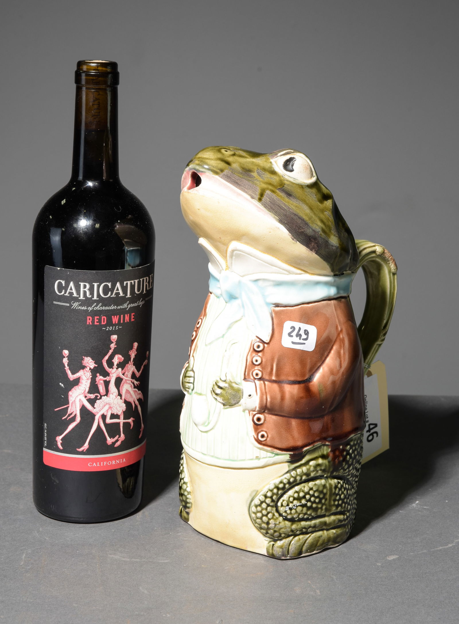 Fives Lille Majolica Dapper Frog Pitcher (1 of 3)