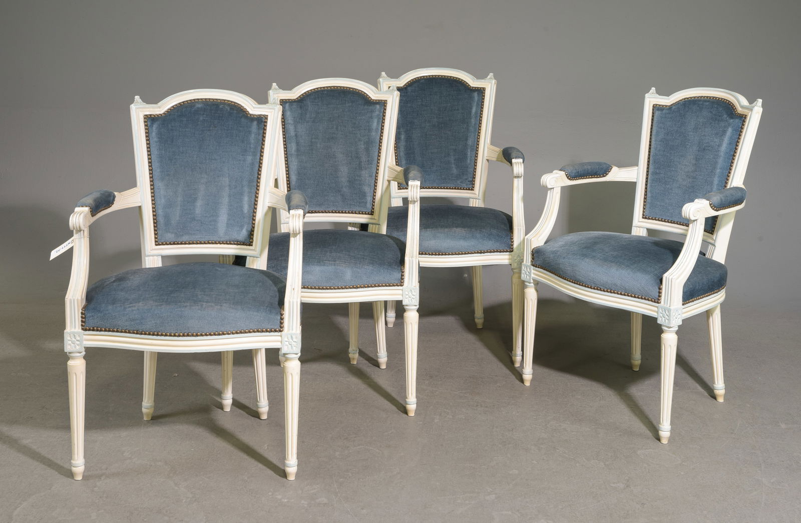 Louis XVI Style Set of 4 Painted Arm Chairs (1 of 4)