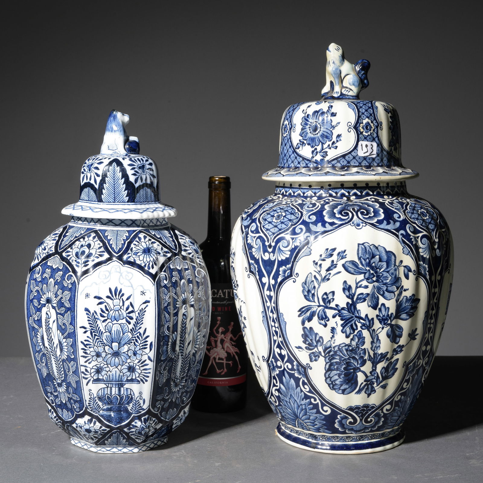 2 Blue & White Delft Urns / Vases with Lids (1 of 5)