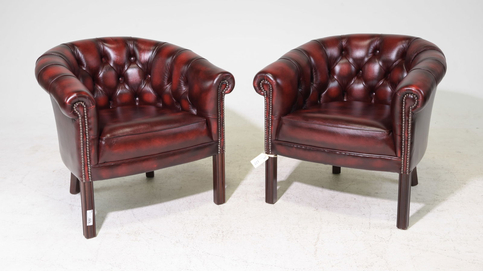 2 Red Leather Chesterfield Club Chairs #2 (1 of 5)