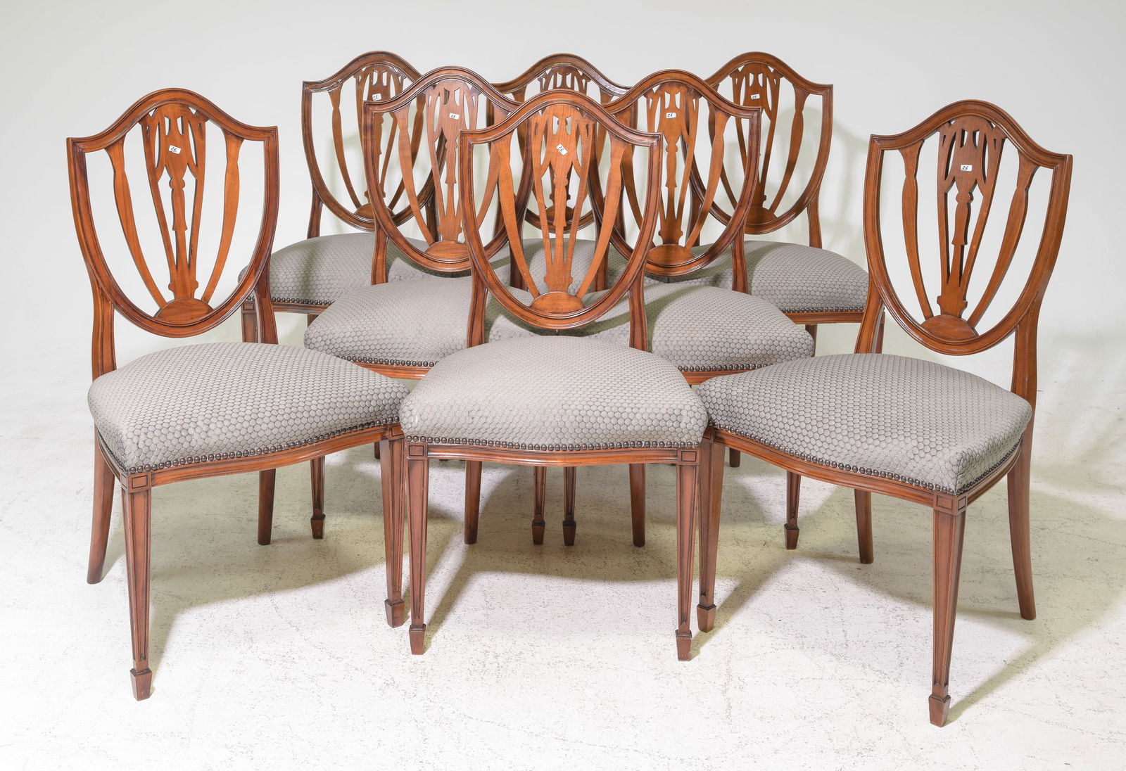 Louis XVI Style Set of 8 Walnut Dining Chairs (1 of 4)