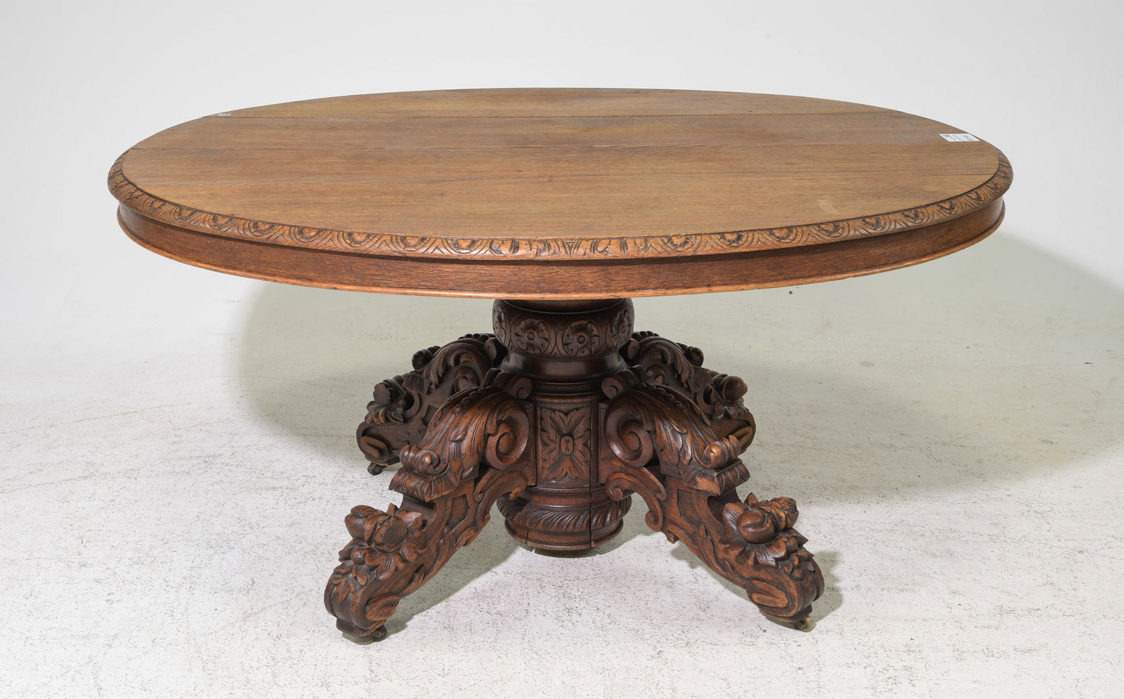 Henri II Style Carved Oak Hunt / Fox Table (1 of 4)