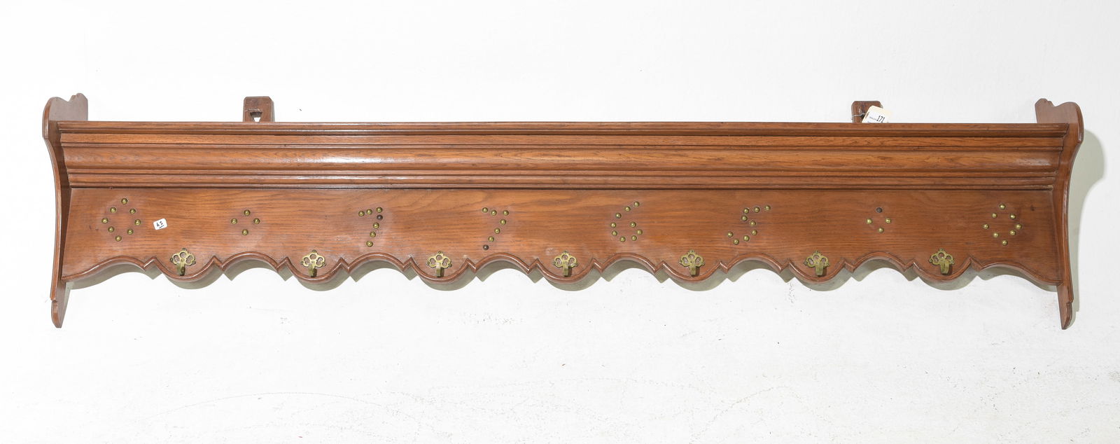 French Large Oak Wall Rack with Hooks #1 (1 of 4)