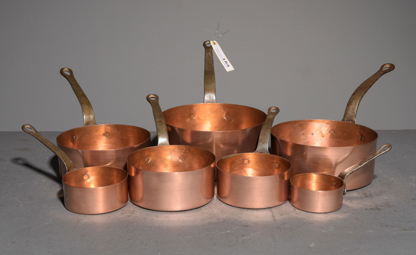 French Polished Copper Set of 7 Sauce Pans #5 (1 of 3)