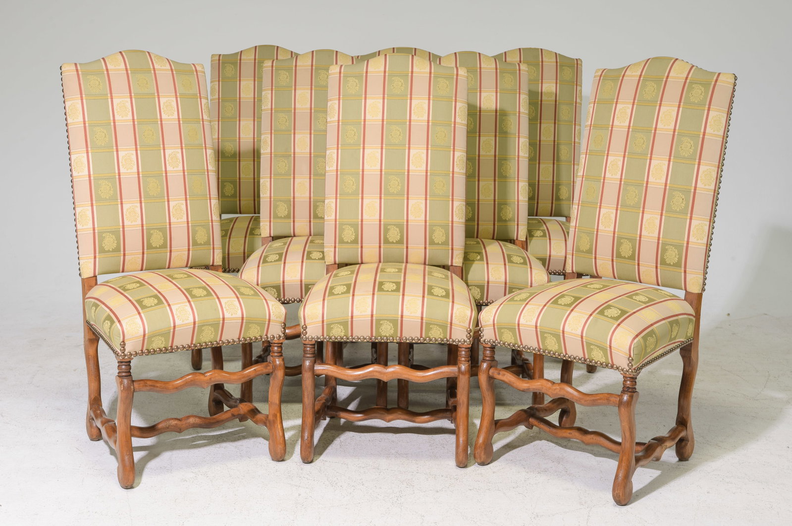 French Mouton Style Set of 8 Dining Chairs: French Mouton Style Set of 8 Dining Chairs - 45.5 in tall x 20 x 19 each with a seat height of 19 inches