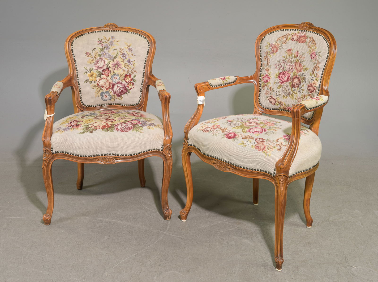 2 French Style Needlepoint Upholstered Chairs #1 (1 of 5)