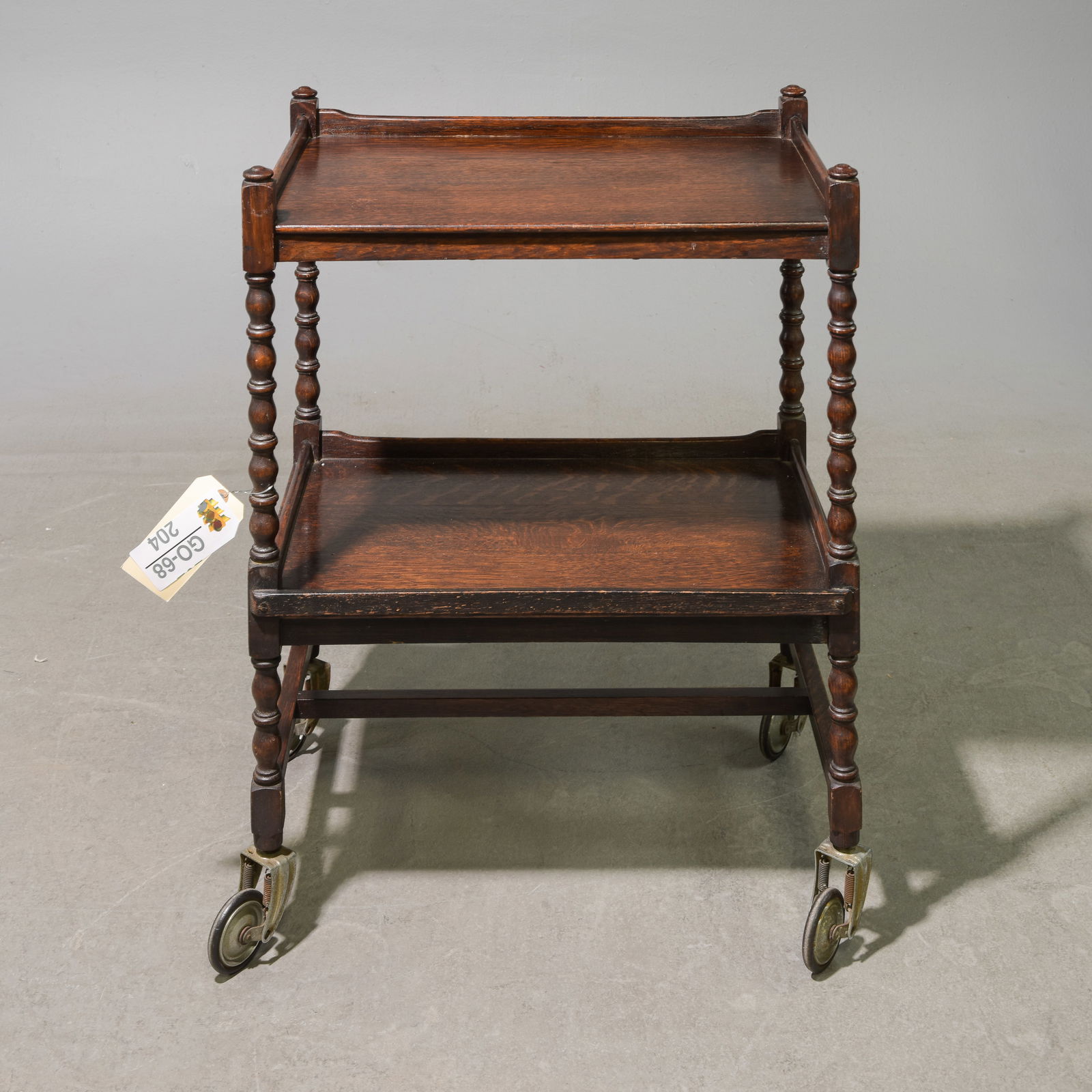 British Oak Two Tier Trolley / Cart (1 of 4)