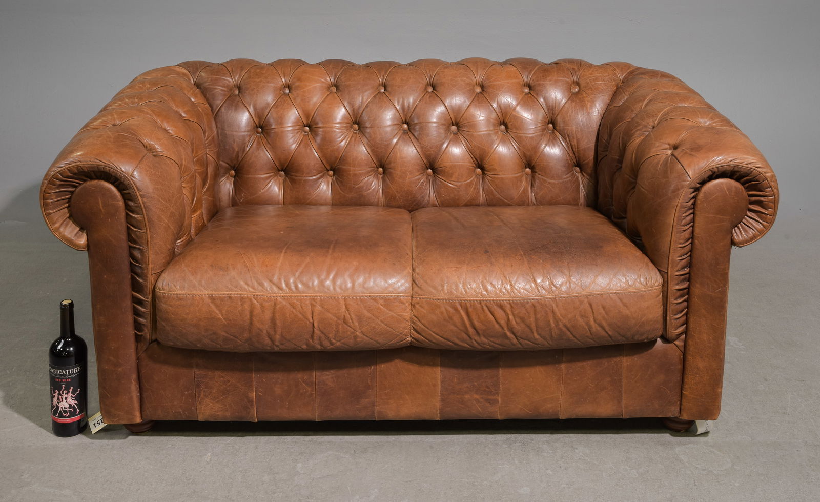 Danish Brown Leather Two Seater / Loveseat (1 of 7)