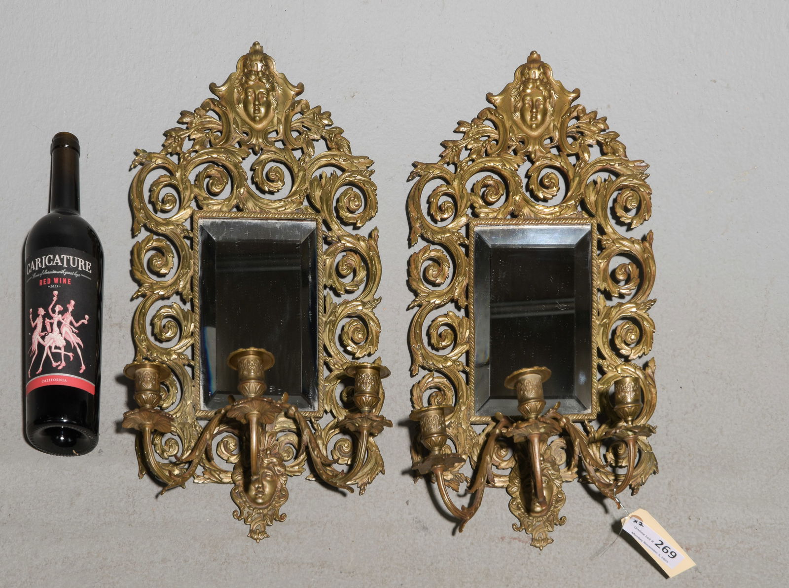 French Pair of Mirror Back Sconces (1 of 4)