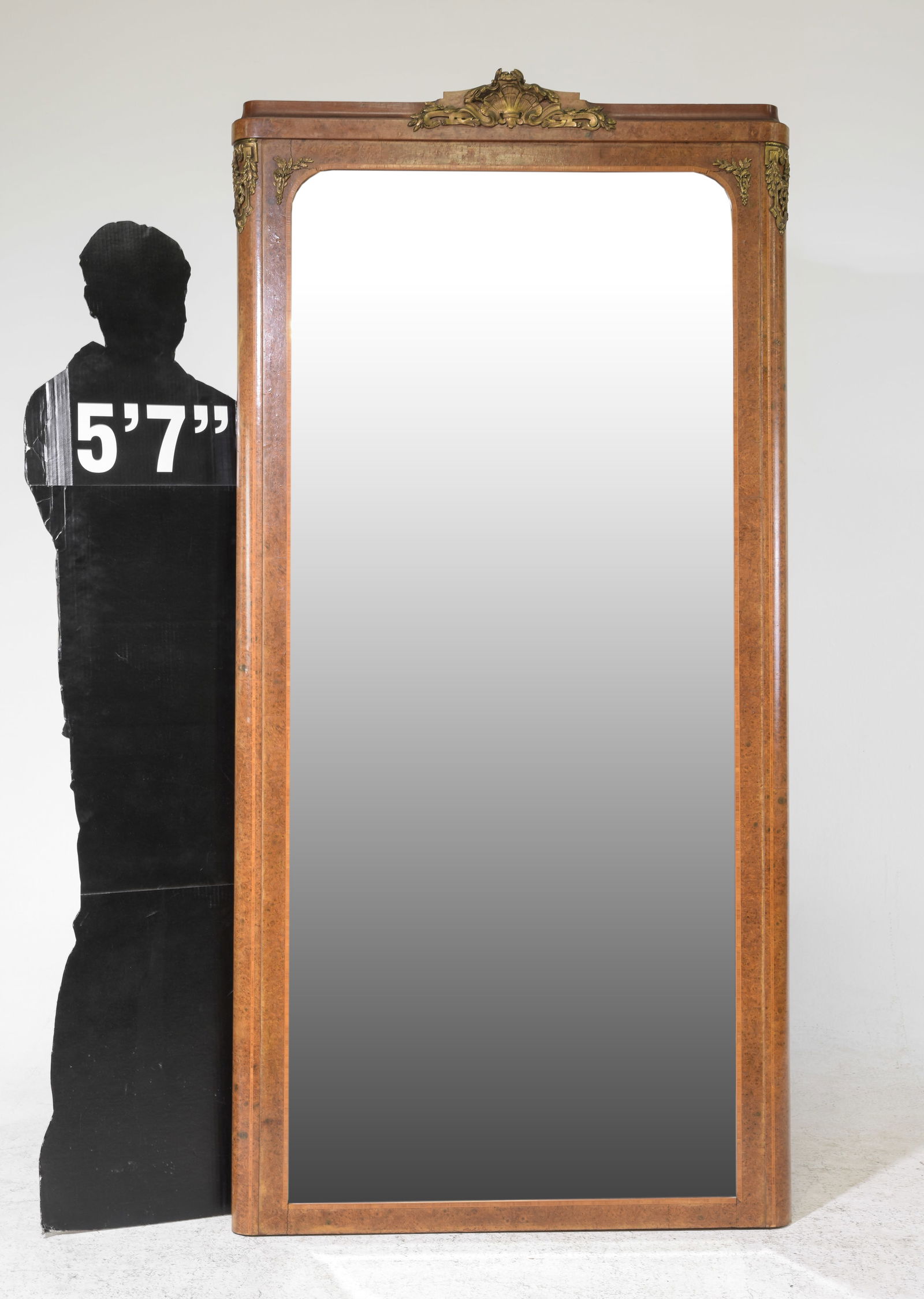 Louis XVI Style Tall Walnut Beveled Mirror (1 of 5)