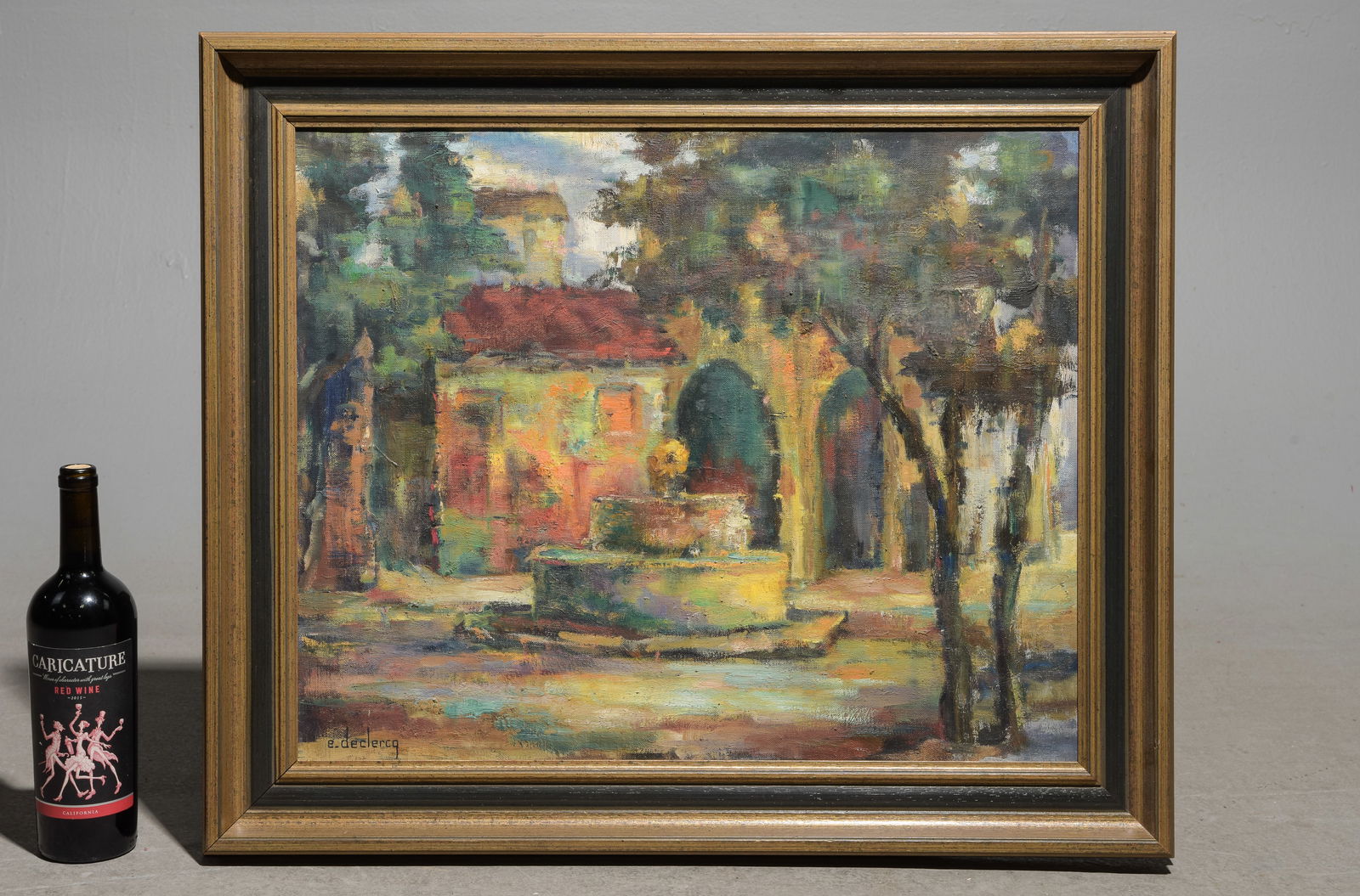 E. Declercg Framed Acrylic on Canvas Landscape (1 of 3)