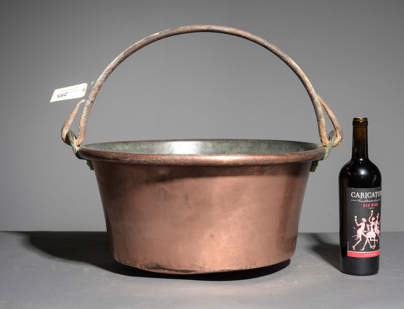 French Large Copper Pot / Cauldron with Iron Handle (1 of 3)