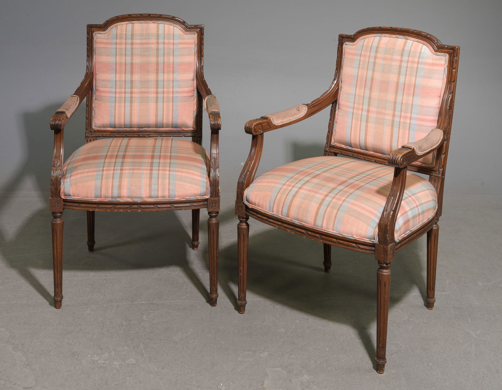 2 French Style Upholstered Arm Chairs (1 of 5)