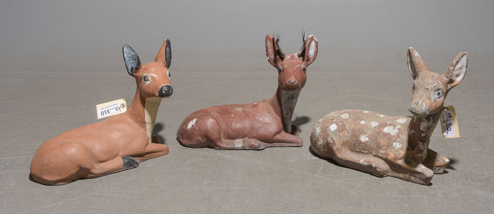 3 Cast Stone / Concrete Deer (1 of 5)