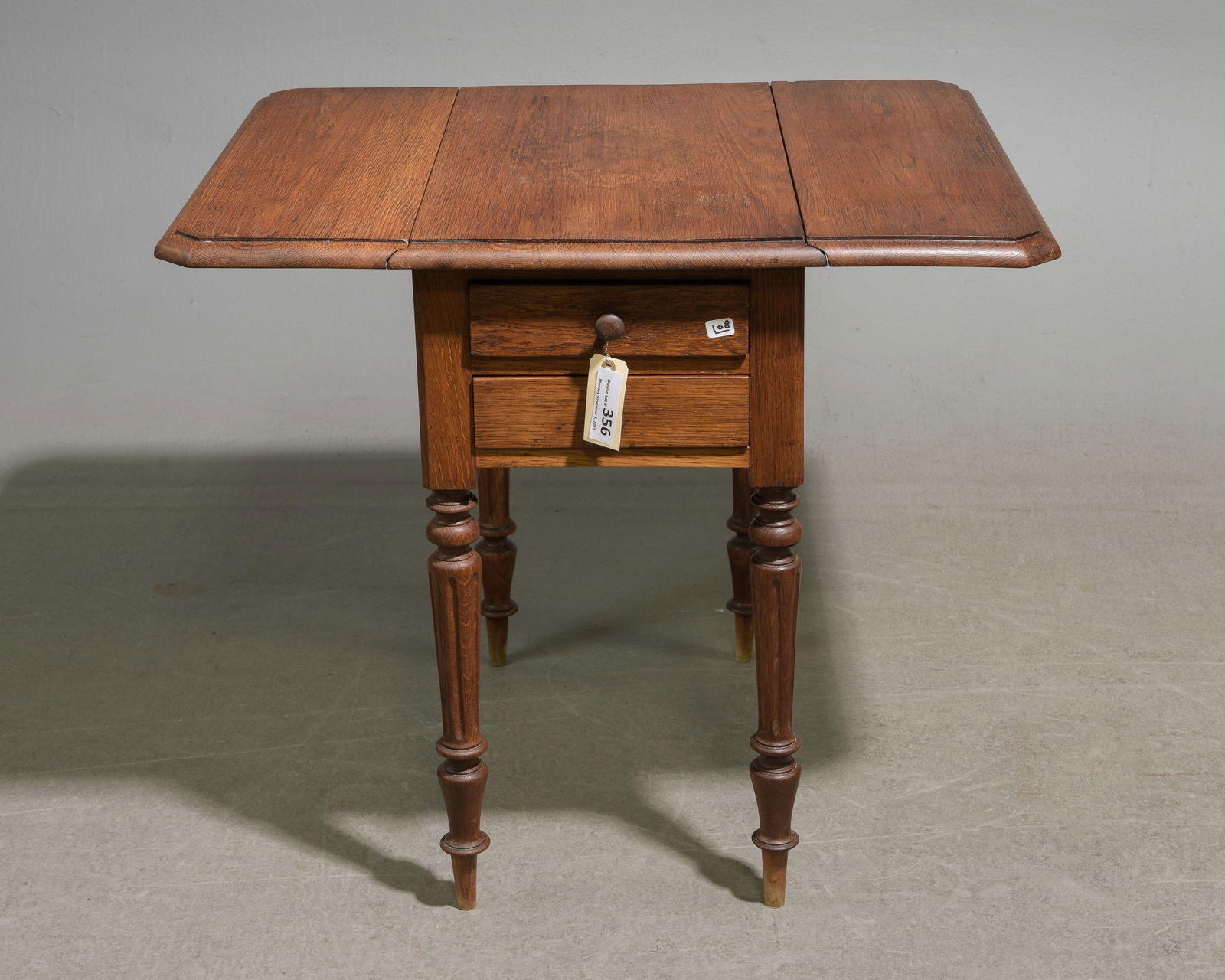 Louis XVI Style Oak Drop Leaf Table (1 of 3)