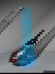 American Blue Glass Swung Vase