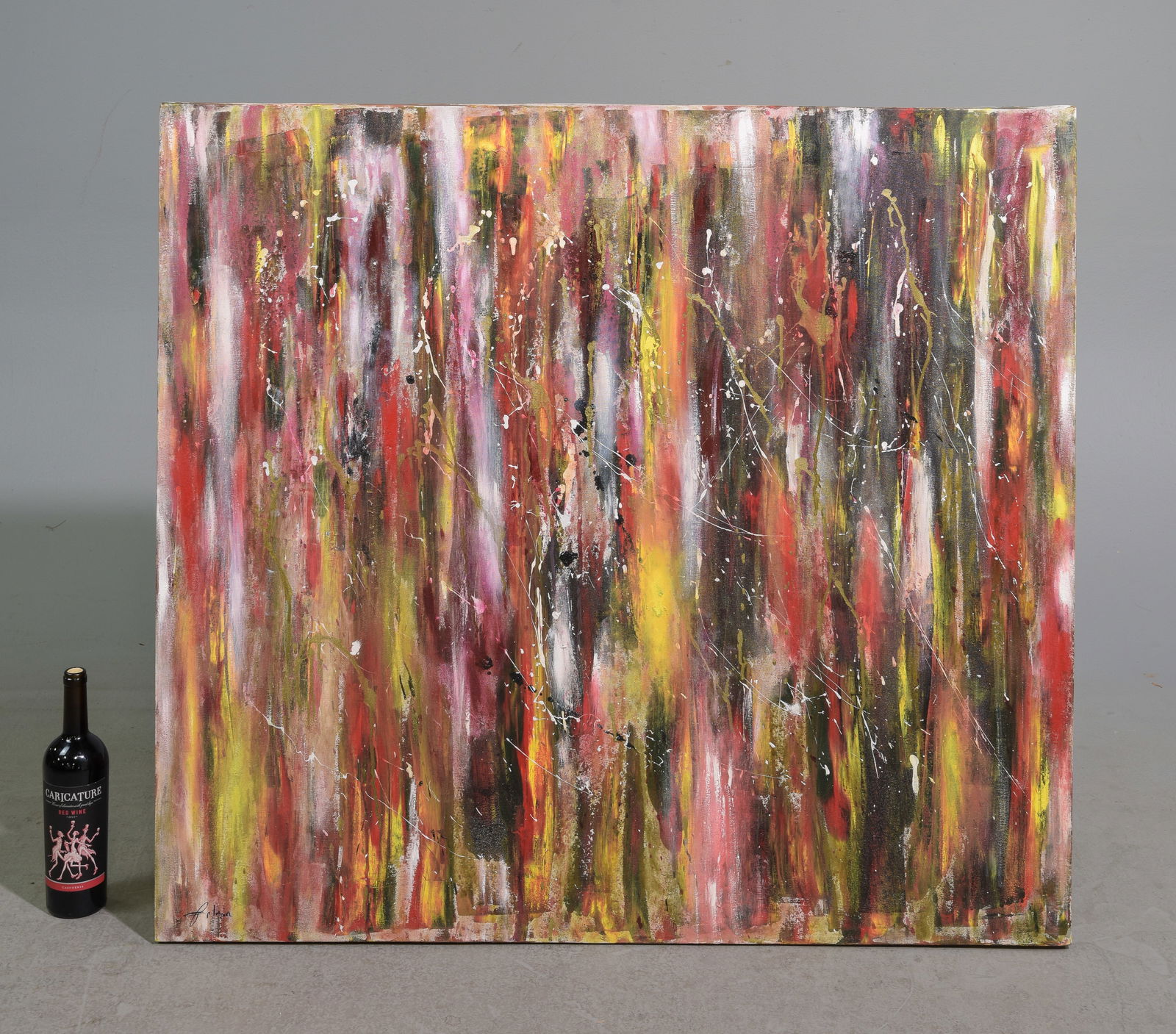 Abstract Unframed Multi Color Splatter Art (1 of 4)