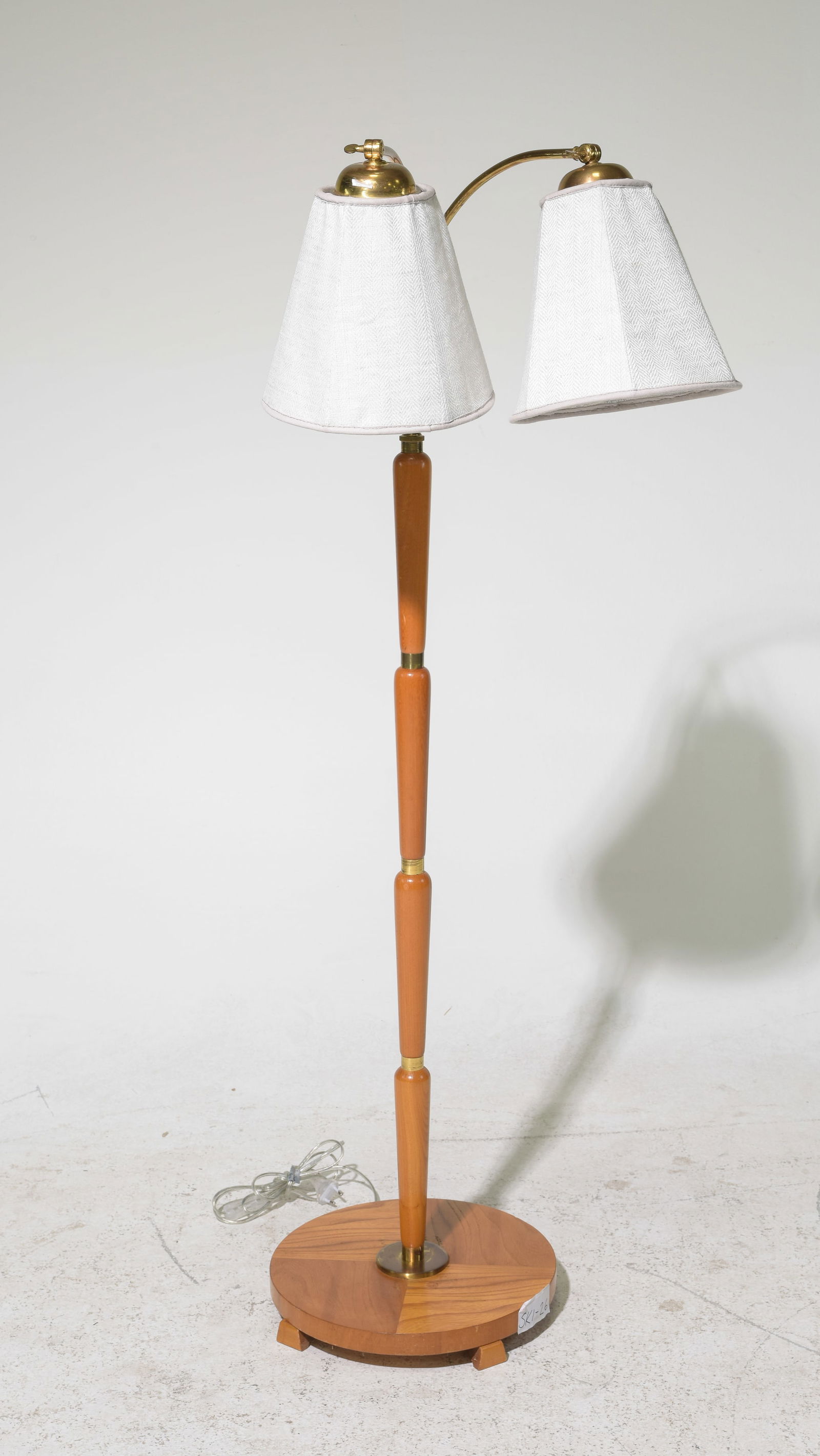 Mid Century Swedish Floor Lamp with Silk Shades (1 of 5)