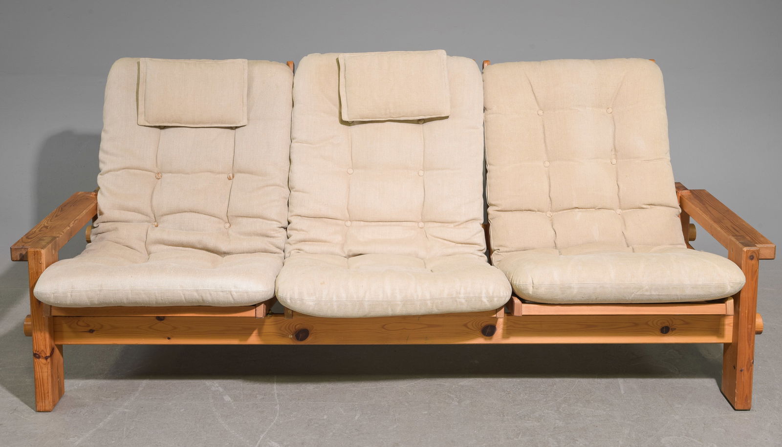 Yngve Ekstrom Modern Pine Three Seater Sofa (1 of 8)